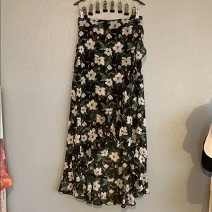 Floral Black and White Women's Skirt